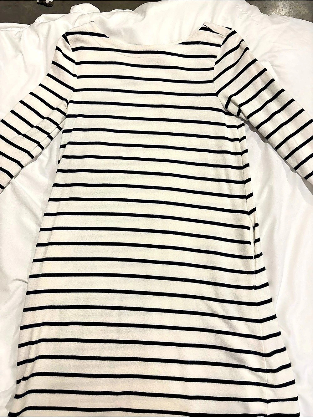 A New Day Striped Long Sleeve Top White & Black XS